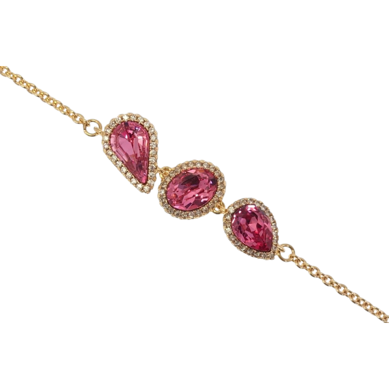 Браслет Xuping колір 18K з кр-ми Swarovski Кристали Rose довжина з доп.ланцюжком 16-19см х 2мм фото №2