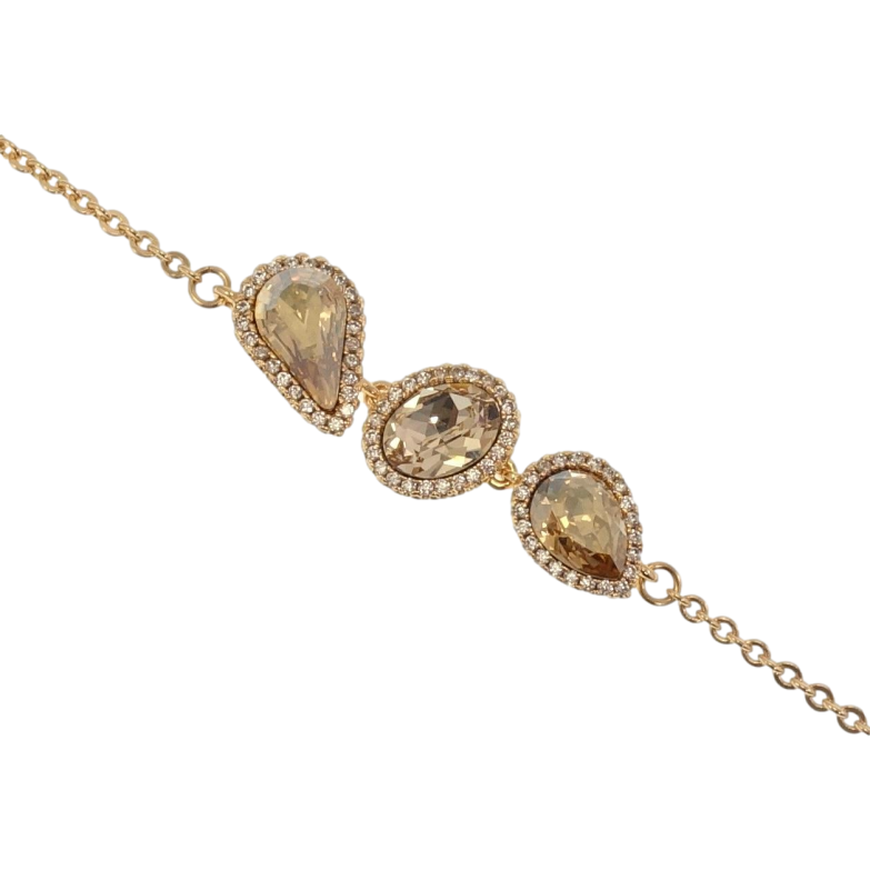 Браслет Xuping цвет 18K с кр-ми Swarovski Кристаллы Golden Shadow длина с доп.цепочкой 15,5-19см х 2мм фото №1 Браслет Xuping цвет 18K с кр-ми Swarovski Кристаллы Golden Shadow длина с доп.цепочкой 15,5-19см х 2мм фото №1