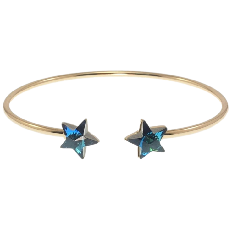 Браслет Xuping цвет 18K с кр-ми Swarovski Кристальные звездочки Capri Blue ø 6см фото №25