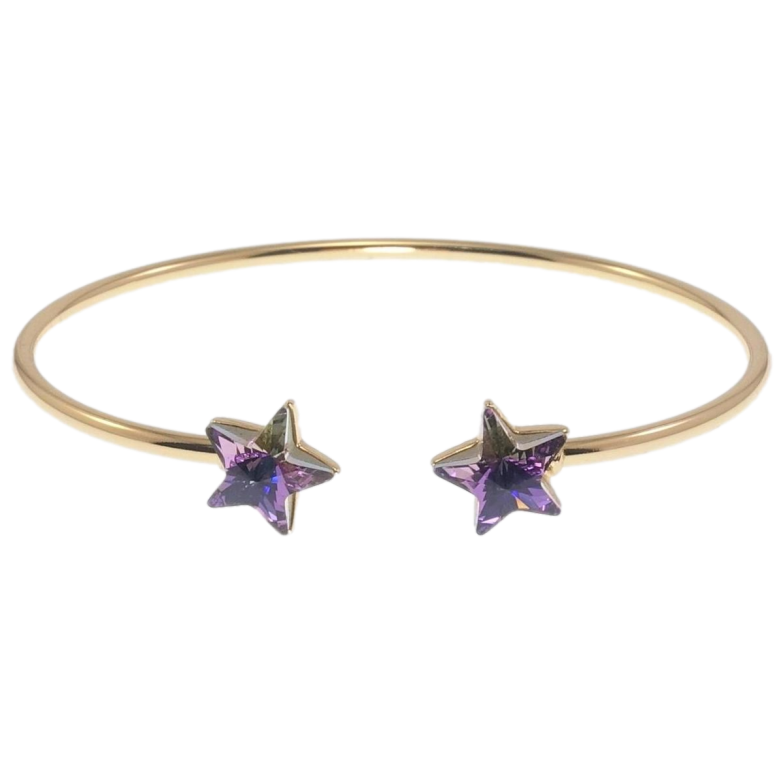 Браслет Xuping цвет 18K с кр-ми Swarovski Кристальные звездочки Heliotrope ø 6см фото №1 Браслет Xuping цвет 18K с кр-ми Swarovski Кристальные звездочки Heliotrope ø 6см фото №1