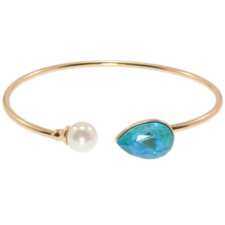Браслет Xuping цвет 18K с кристаллами Swarovski Кристалл Laguna Delite с жемчужиной ø 6,5см фото №1