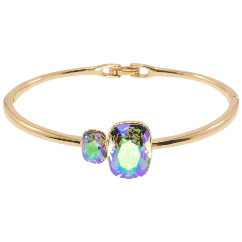 Браслет Xuping цвет 18K с кристаллами Swarovski Два кристалла Pacific Opal ø 6,5см фото №1