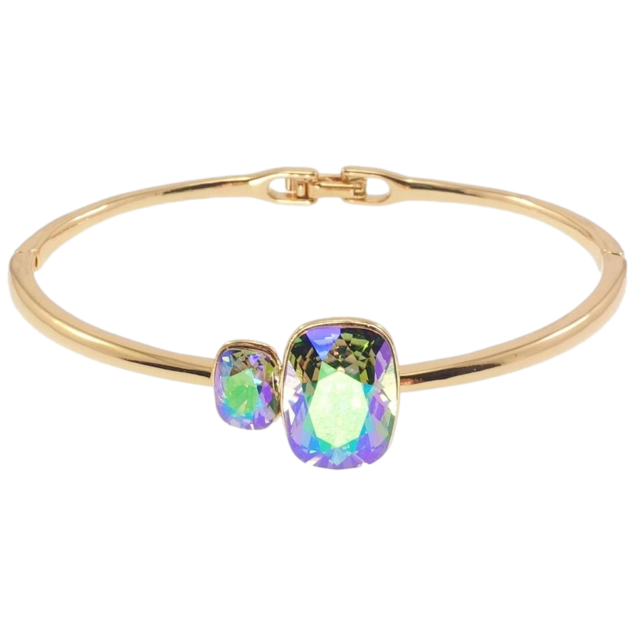 Браслет Xuping колір 18K із кристалами Swarovski Два кристали Pacific Opal ø 6,5см фото №1