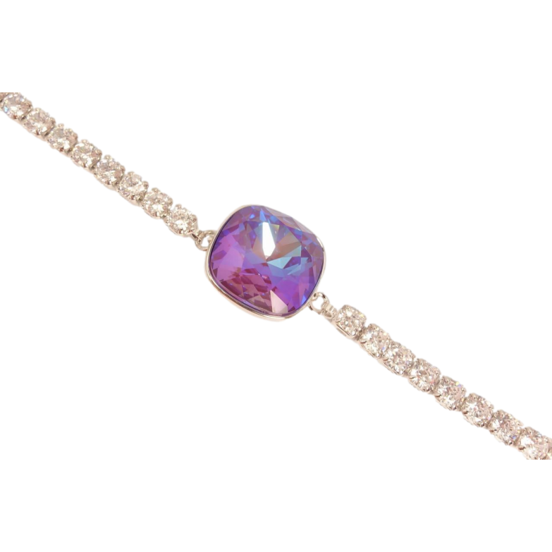 Браслет Xuping цвет Родий с кристаллами Swarovski Дорожка с кристаллом Meridian Blue длина 15-20см х 3мм фото №1 Браслет Xuping цвет Родий с кристаллами Swarovski Дорожка с кристаллом Meridian Blue длина 15-20см х 3мм фото №1