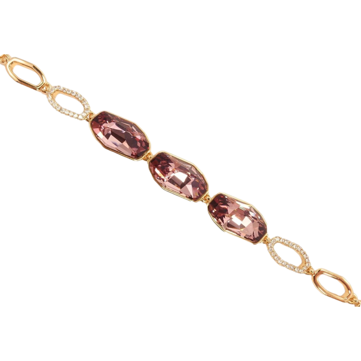 Браслет Xuping цвет 18K с кристаллами Swarovski Кристаллы Antique Pink доп.замок 16.5,19.5см х 7мм фото №19