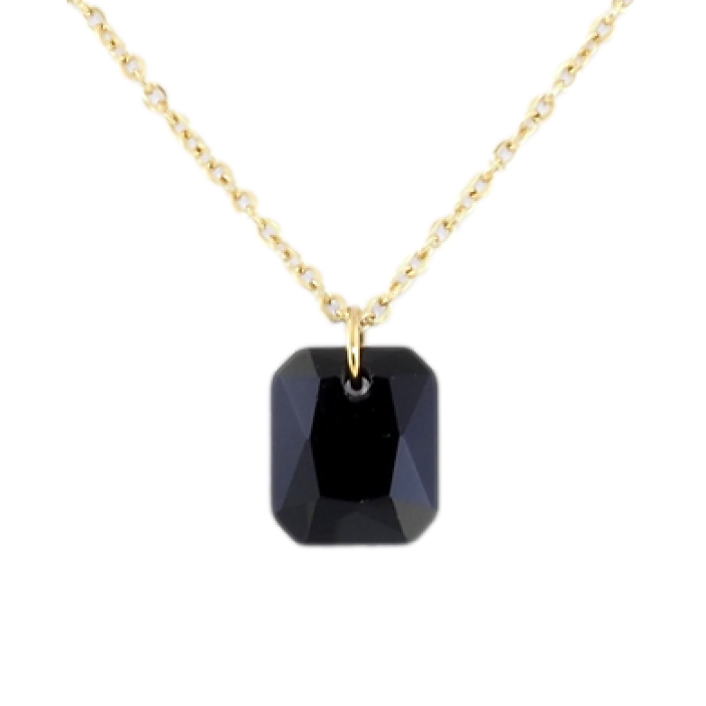 Подвеска на цепочке Xuping ТТМ Stainless Steel цвет 14K Черный кристалл, 10х12мм длинна 47-52см х 1мм фото №1 Подвеска на цепочке Xuping ТТМ Stainless Steel цвет 14K Черный кристалл, 10х12мм длинна 47-52см х 1мм фото №1