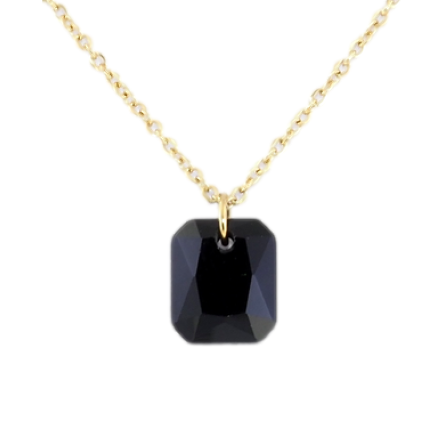 Подвеска на цепочке Xuping ТТМ Stainless Steel цвет 14K Черный кристалл, 10х12мм длинна 47-52см х 1мм фото №1 Подвеска на цепочке Xuping ТТМ Stainless Steel цвет 14K Черный кристалл, 10х12мм длинна 47-52см х 1мм фото №1