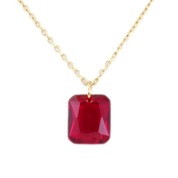 Подвеска на цепочке Xuping ТТМ Stainless Steel цвет 14K Красный кристалл, 10х12мм длинна 47-52см х 1мм фото №7