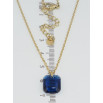 Подвеска на цепочке Xuping ТТМ Stainless Steel цвет 14K Синий кристалл, 10х12мм длинна 47-51см х 1мм фото №3 Подвеска на цепочке Xuping ТТМ Stainless Steel цвет 14K Синий кристалл, 10х12мм длинна 47-51см х 1мм фото №3