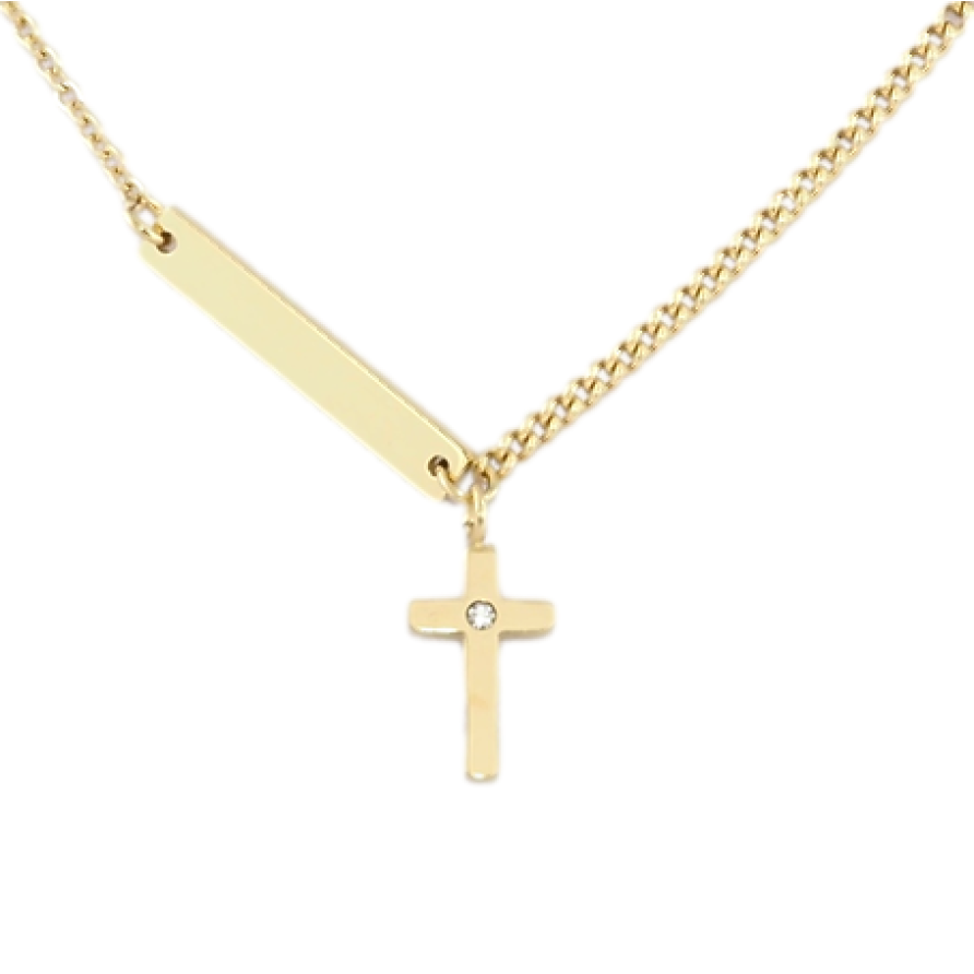 Подвеска на цепочке Xuping ТТМ Stainless Steel цвет 14K Крестик длинна 47-52см х 1-2мм фото №1 Подвеска на цепочке Xuping ТТМ Stainless Steel цвет 14K Крестик длинна 47-52см х 1-2мм фото №1