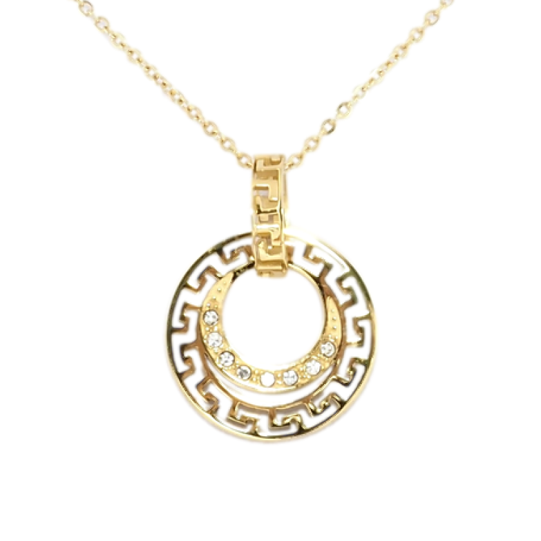 Подвеска на цепочке Xuping ТТМ Stainless Steel цвет 14K Греческий узор длинна 40-45см х 1мм фото №1