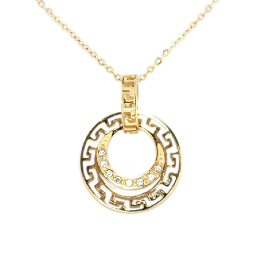 Підвіска на ланцюжку Xuping ТТМ Stainless Steel колір 14K Грецький візерунок довжина 40-45см х 1мм фото №1 Підвіска на ланцюжку Xuping ТТМ Stainless Steel колір 14K Грецький візерунок довжина 40-45см х 1мм фото №1