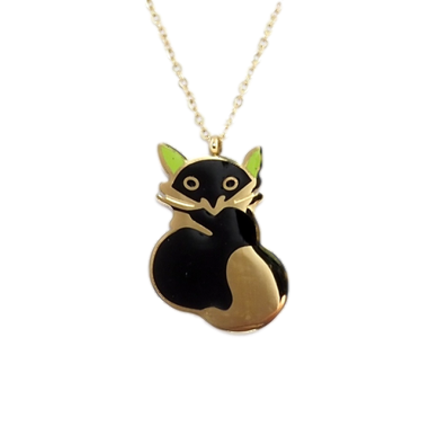 Подвеска на цепочке Xuping ТТМ Stainless Steel цвет 14K Кошка длина 76-81см х 1мм фото №1