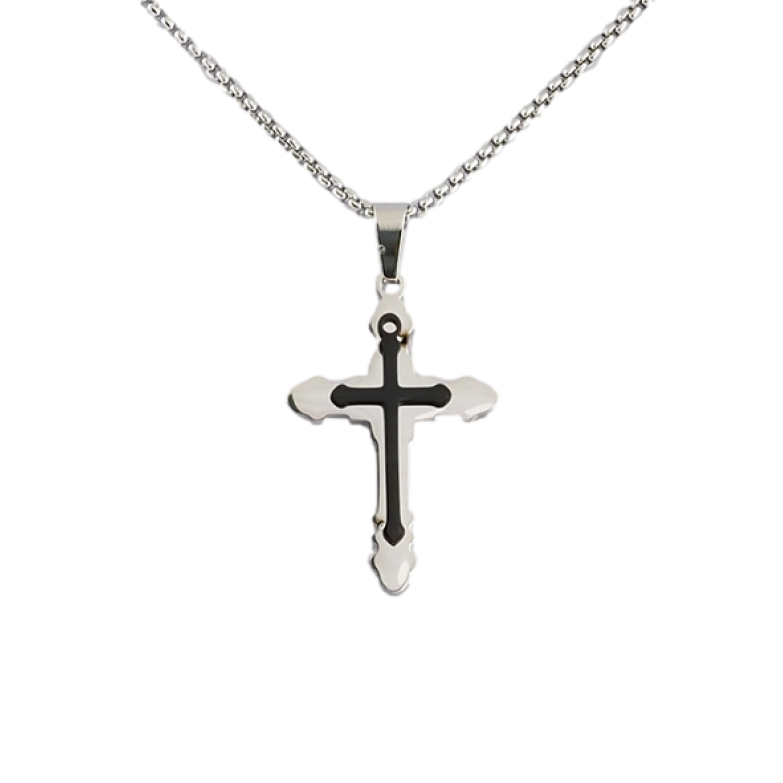 Підвіска на ланцюжку Xuping ТТМ Stainless Steel колір Родій Хрест довжина 46-52см х 1.5мм фото №1