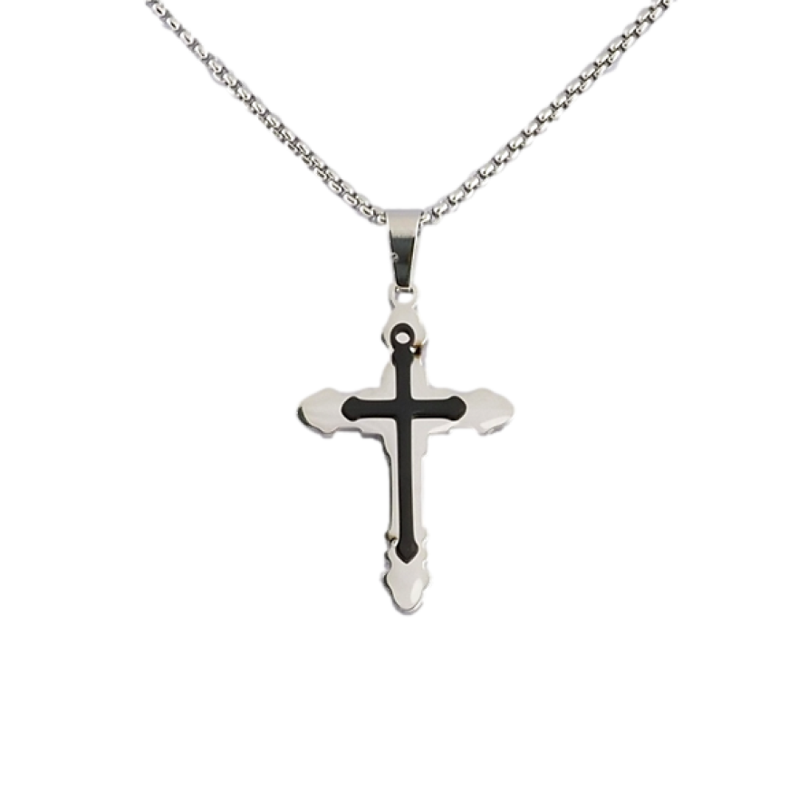 Підвіска на ланцюжку Xuping ТТМ Stainless Steel колір Родій Хрест довжина 46-52см х 1.5мм фото №1