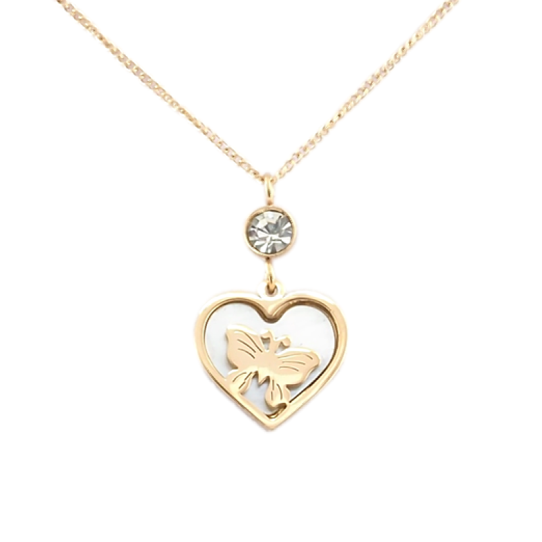 Подвеска на цепочке Xuping ТТМ Stainless Steel цвет 18K Перламутровое сердце длина 43-48.5см х 1мм фото №1 Подвеска на цепочке Xuping ТТМ Stainless Steel цвет 18K Перламутровое сердце длина 43-48.5см х 1мм фото №1