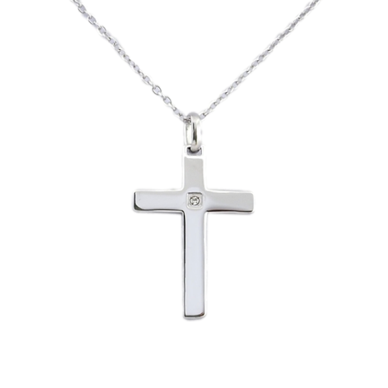 Підвіска на ланцюжку Xuping ТТМ Stainless Steel колір Родій Хрест довжина 47-52см х 1мм фото №1