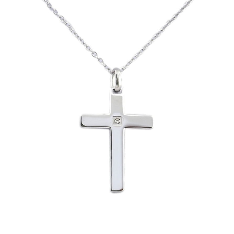 Підвіска на ланцюжку Xuping ТТМ Stainless Steel колір Родій Хрест довжина 47-52см х 1мм фото №1