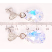 Серьги Xuping цвет Родий с кристаллами Swarovski пусеты Сердце с кристальной подвеской Shimmer фото №3