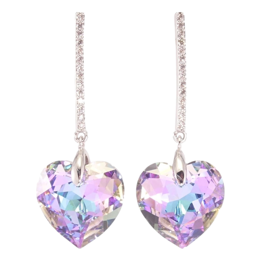 Серьги Xuping цвет Родий с кристаллами Swarovski пусеты Дорожки с кр-м сердцем Paradise Shine фото №1 Серьги Xuping цвет Родий с кристаллами Swarovski пусеты Дорожки с кр-м сердцем Paradise Shine фото №1