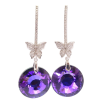 Серьги Xuping цвет Родий с кристаллами Swarovski пусеты "Кристальные дуги с бабочками и подвесками Heliotrope" фото №2 Серьги Xuping цвет Родий с кристаллами Swarovski пусеты "Кристальные дуги с бабочками и подвесками Heliotrope" фото №2
