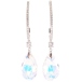 Серьги Xuping цвет Родий с кристаллами Swarovski пусеты "Дуга с подвесками Shimmer" фото №1