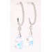 Серьги Xuping цвет Родий с кристаллами Swarovski пусеты "Дуга с подвесками Shimmer" фото №2