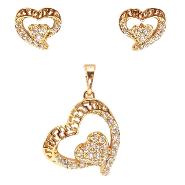 Набор Xuping Позолота 18K Серьги Кулон Декоративное сердце обрамлено цирконием фото №17 Набор Xuping Позолота 18K Серьги Кулон Декоративное сердце обрамлено цирконием фото №17