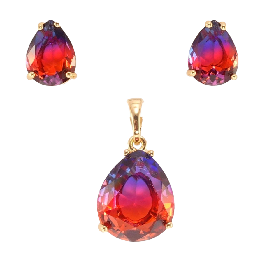 Набор Xuping Позолота 18K Серьги Кулон Двухцветные фианиты фото №1 Набор Xuping Позолота 18K Серьги Кулон Двухцветные фианиты фото №1