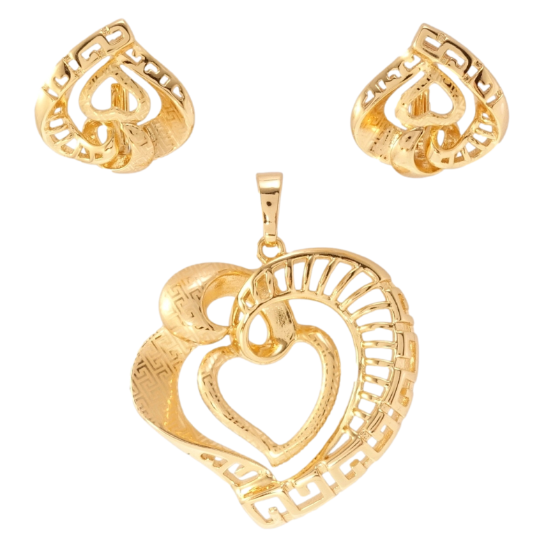 Набор Xuping Позолота 18K Серьги Кулон Декоративные сердечки фото №1