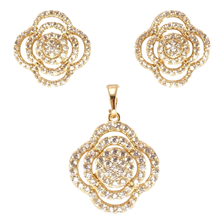 Набор Xuping Позолота 18K Серьги Кулон Цветочные мотивы фото №1