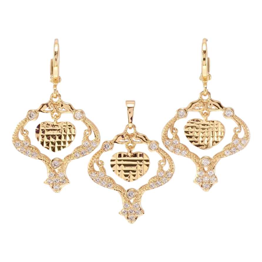 Набор Xuping Позолота 18K Серьги Кулон Декоративные романтические подвески фото №1