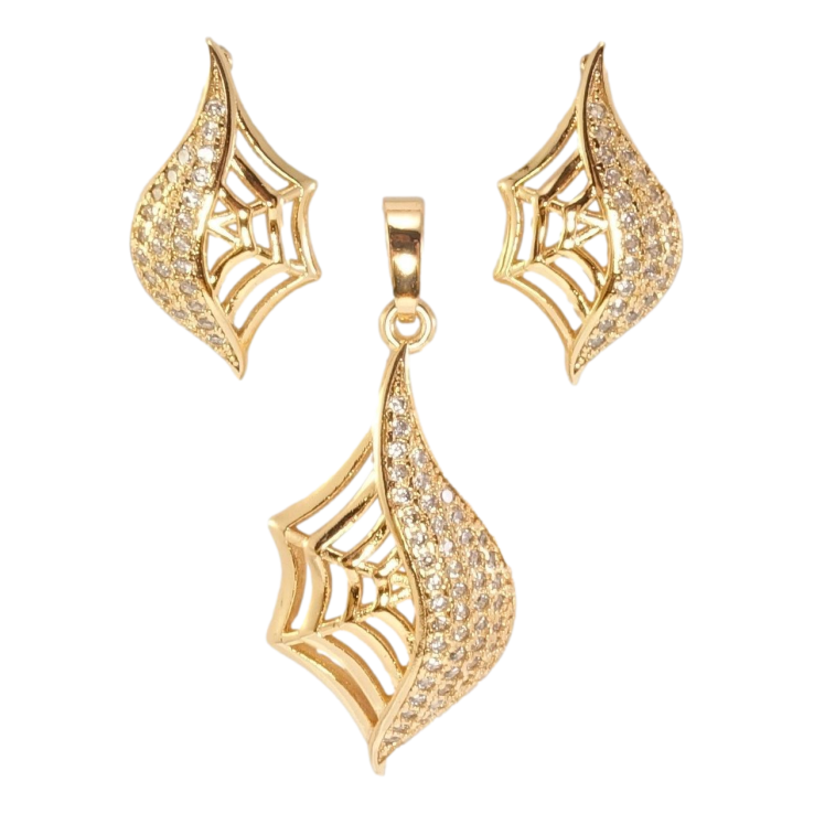 Набор Xuping Позолота 18K Серьги Кулон Паутинки фото №12 Набор Xuping Позолота 18K Серьги Кулон Паутинки фото №12