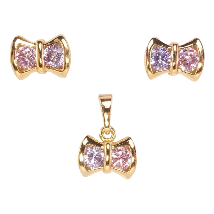 Набор Xuping Позолота 18K Серьги Кулон Бантики с цветным цирконием фото №19 Набор Xuping Позолота 18K Серьги Кулон Бантики с цветным цирконием фото №19