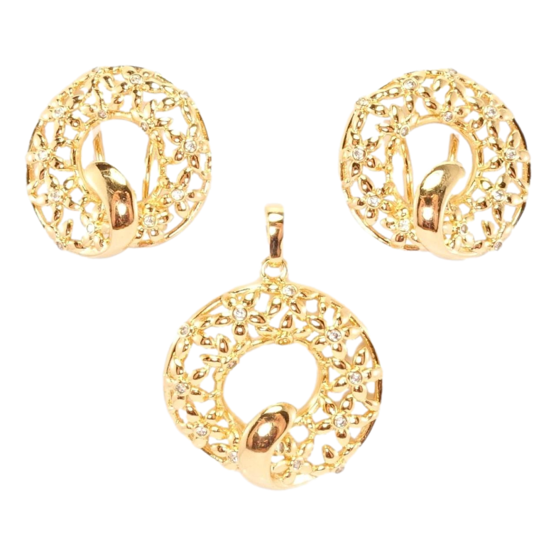 Набор Xuping Позолота 18K Серьги Кулон Цветочные веночки фото №1 Набор Xuping Позолота 18K Серьги Кулон Цветочные веночки фото №1