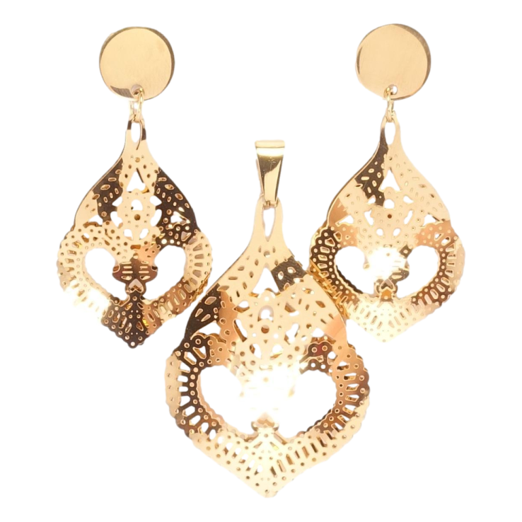 Набор Xuping Позолота 18K Серьги Кулон Декоративные резные подвески фото №14 Набор Xuping Позолота 18K Серьги Кулон Декоративные резные подвески фото №14