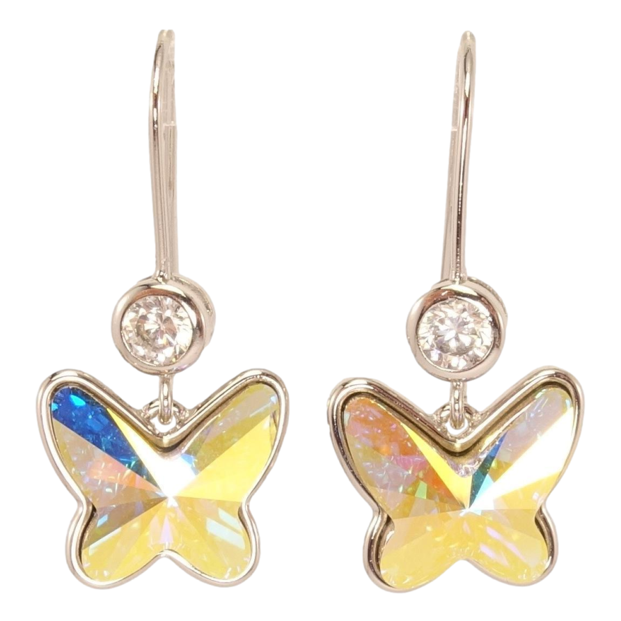 Сережки Xuping колір Родій з кристалами Swarovski французький замок «Метелик кристал АВ» фото №1 Сережки Xuping колір Родій з кристалами Swarovski французький замок «Метелик кристал АВ» фото №1