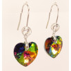 Серьги Xuping цвет Родий с кристаллами Swarovski на дужке Кристалл Сердечко Цвет Vitrail Medium фото №2