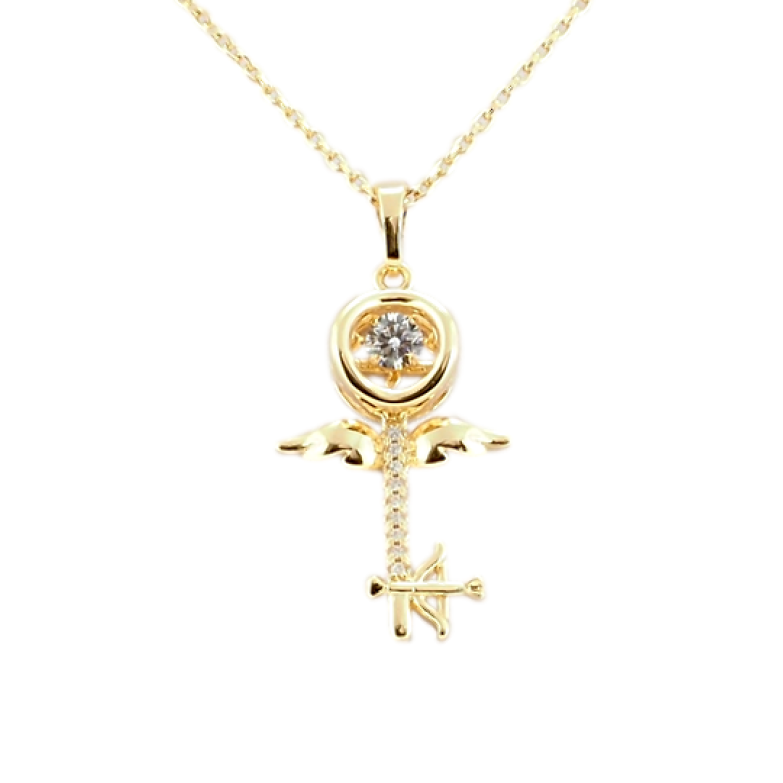 Кулон на цепочке Xuping Позолота 18K Крылатый ключ с танцующим кристаллом длина 41см х 1мм фото №1 Кулон на цепочке Xuping Позолота 18K Крылатый ключ с танцующим кристаллом длина 41см х 1мм фото №1