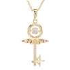 Кулон на цепочке Xuping Позолота 18K Крылатый ключ с танцующим кристаллом длина 41см х 1мм фото №3 Кулон на цепочке Xuping Позолота 18K Крылатый ключ с танцующим кристаллом длина 41см х 1мм фото №3