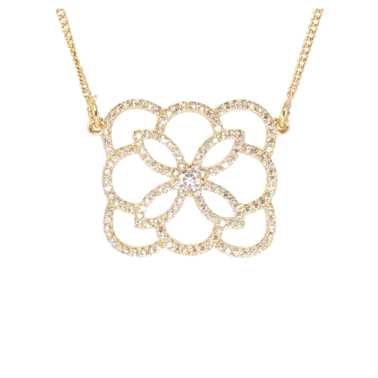 Подвеска на цепочке Xuping Позолота 18K Цветок с инкрустацией цирконием длина 42,5-45,5см х 1мм фото №13