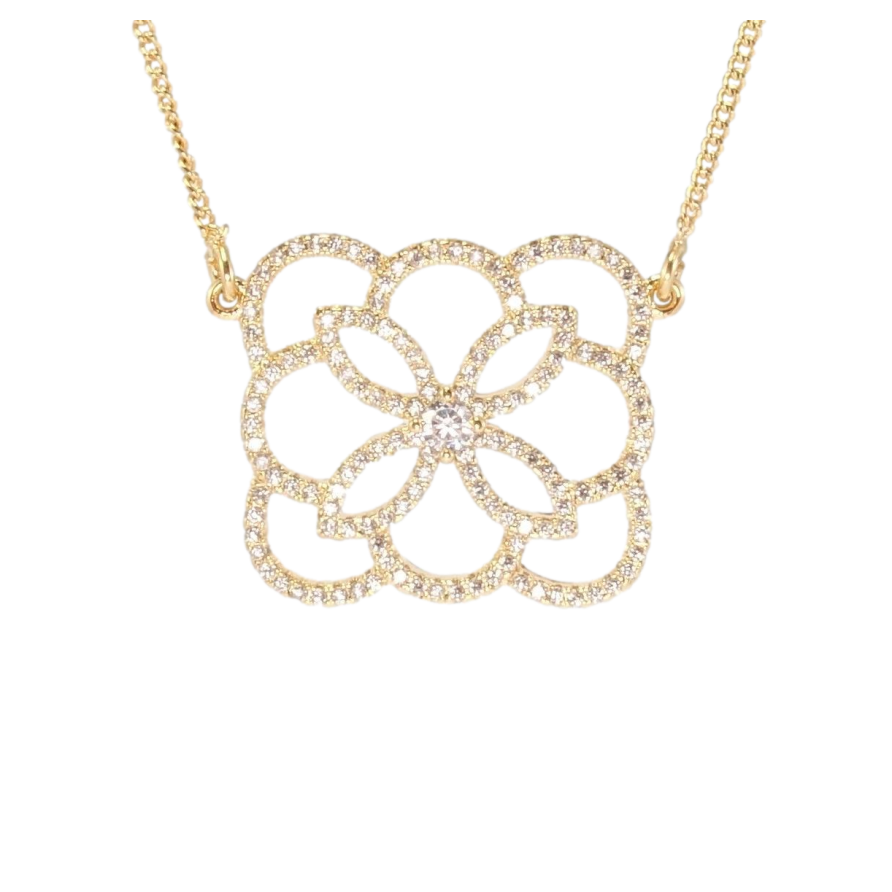 Подвеска на цепочке Xuping Позолота 18K Цветок с инкрустацией цирконием длина 42,5-45,5см х 1мм фото №1 Подвеска на цепочке Xuping Позолота 18K Цветок с инкрустацией цирконием длина 42,5-45,5см х 1мм фото №1