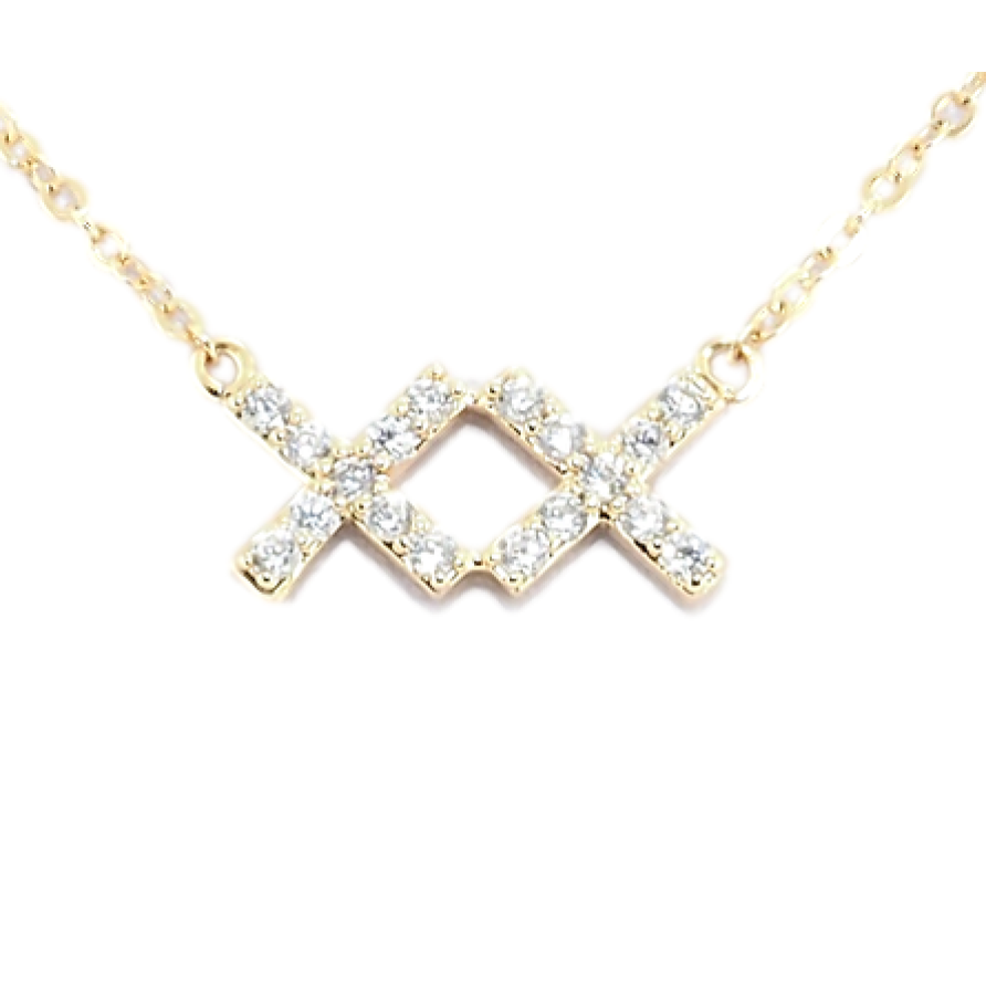 Подвеска на цепочке Xuping Позолота 18K Два крестика с цирконием длина 42,5-46,5см х 2мм фото №1 Подвеска на цепочке Xuping Позолота 18K Два крестика с цирконием длина 42,5-46,5см х 2мм фото №1