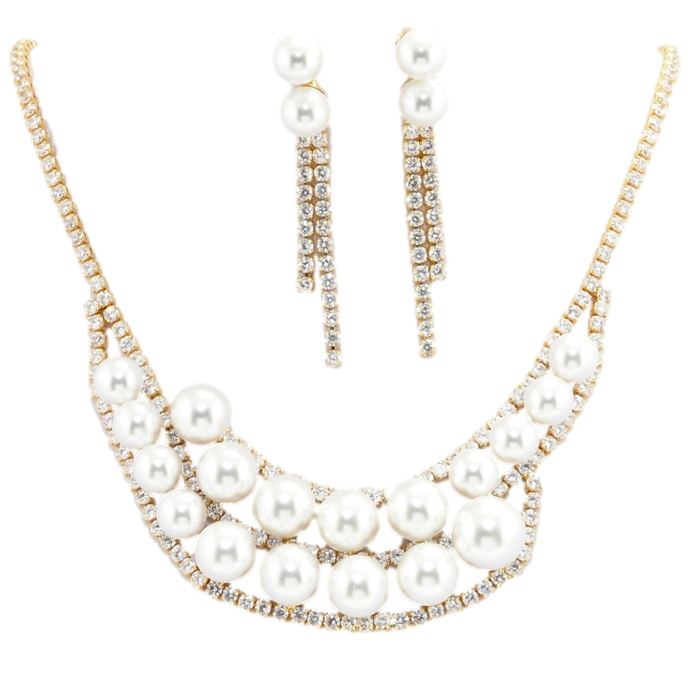 Набор Xuping Позолота 18K Серьги Колье Жемчужная роскошь длина колье 42.5см х 3мм фото №1