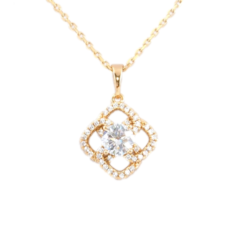 Кулон на ланцюжку Xuping Позолота 18K Візерунок з цирконієм довжина 42-47см х 1мм фото №1