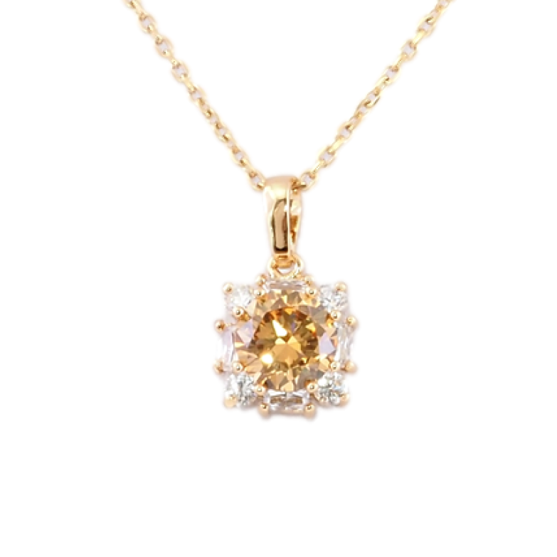 Кулон на ланцюжку Xuping Позолота 18K Золотистий фіаніт в обрамленні цирконію довжина 41-47см х 1.5мм фото №1 Кулон на ланцюжку Xuping Позолота 18K Золотистий фіаніт в обрамленні цирконію довжина 41-47см х 1.5мм фото №1