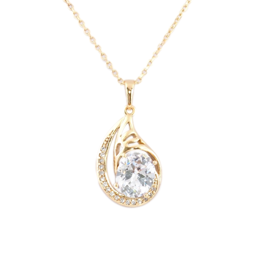 Кулон на ланцюжку Xuping Позолота 18K Декоративна крапелька з фіанітом і цирконієм довжина 41-46см х 1.5мм фото №1 Кулон на ланцюжку Xuping Позолота 18K Декоративна крапелька з фіанітом і цирконієм довжина 41-46см х 1.5мм фото №1