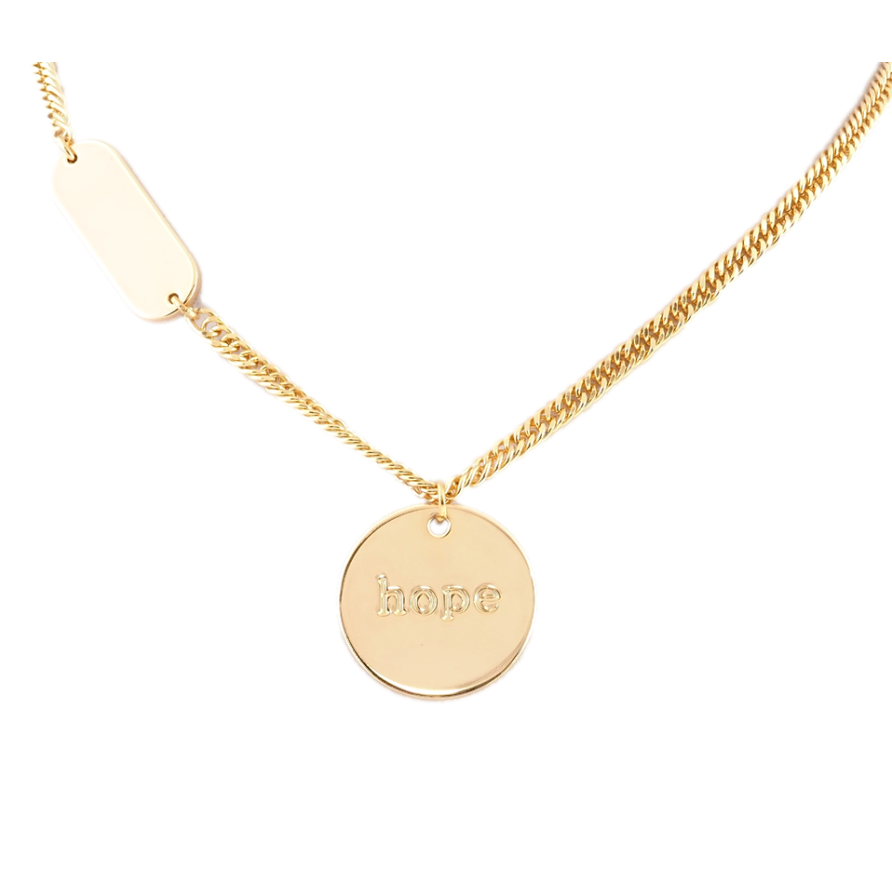 Кулон на ланцюжку Xuping Позолота 18K Медальйон з написом Hope, ø 23мм довжина 39-44см х 3мм фото №1 Кулон на ланцюжку Xuping Позолота 18K Медальйон з написом Hope, ø 23мм довжина 39-44см х 3мм фото №1
