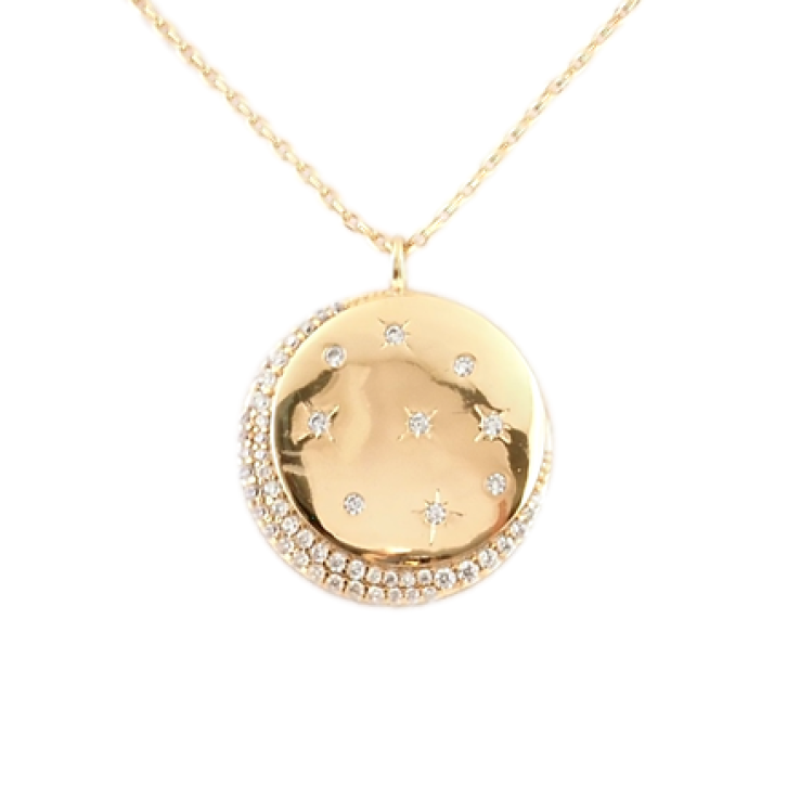 Подвеска на цепочке Xuping Позолота 18K Медальон Луна со звездами ø 20мм длина с доп. цепочкой 41-46см х 1мм фото №5