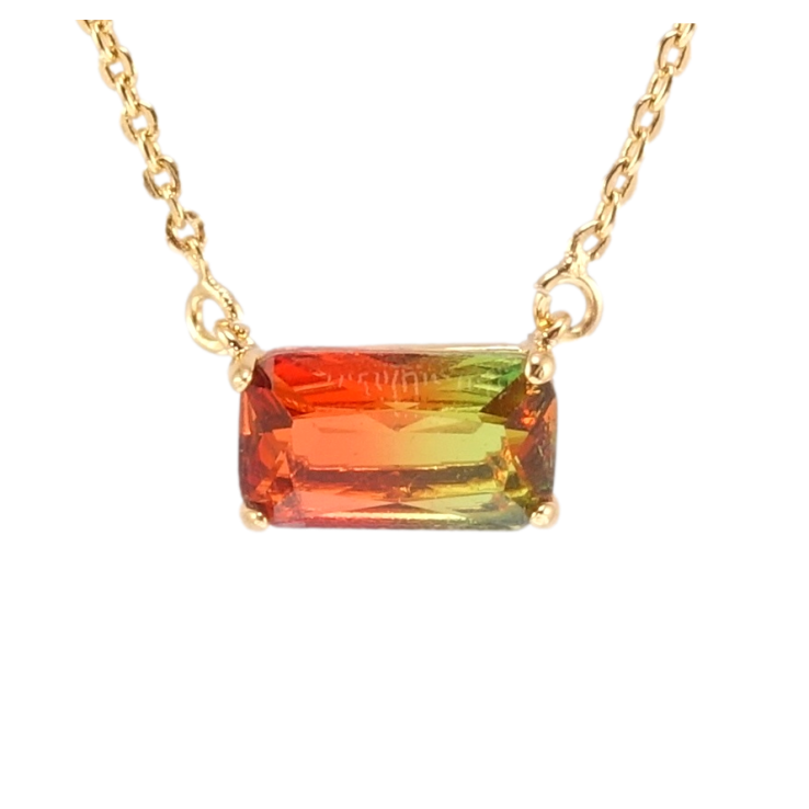 Подвеска на цепочке Xuping Позолота 18K Зелено-красный кристалл длина 45-48см х 1мм фото №19